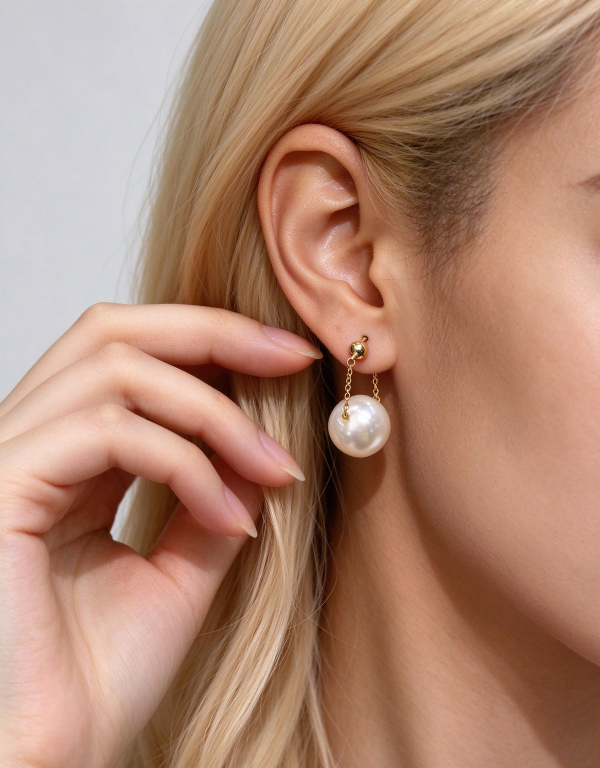 Pearl Chain Drop Earrings