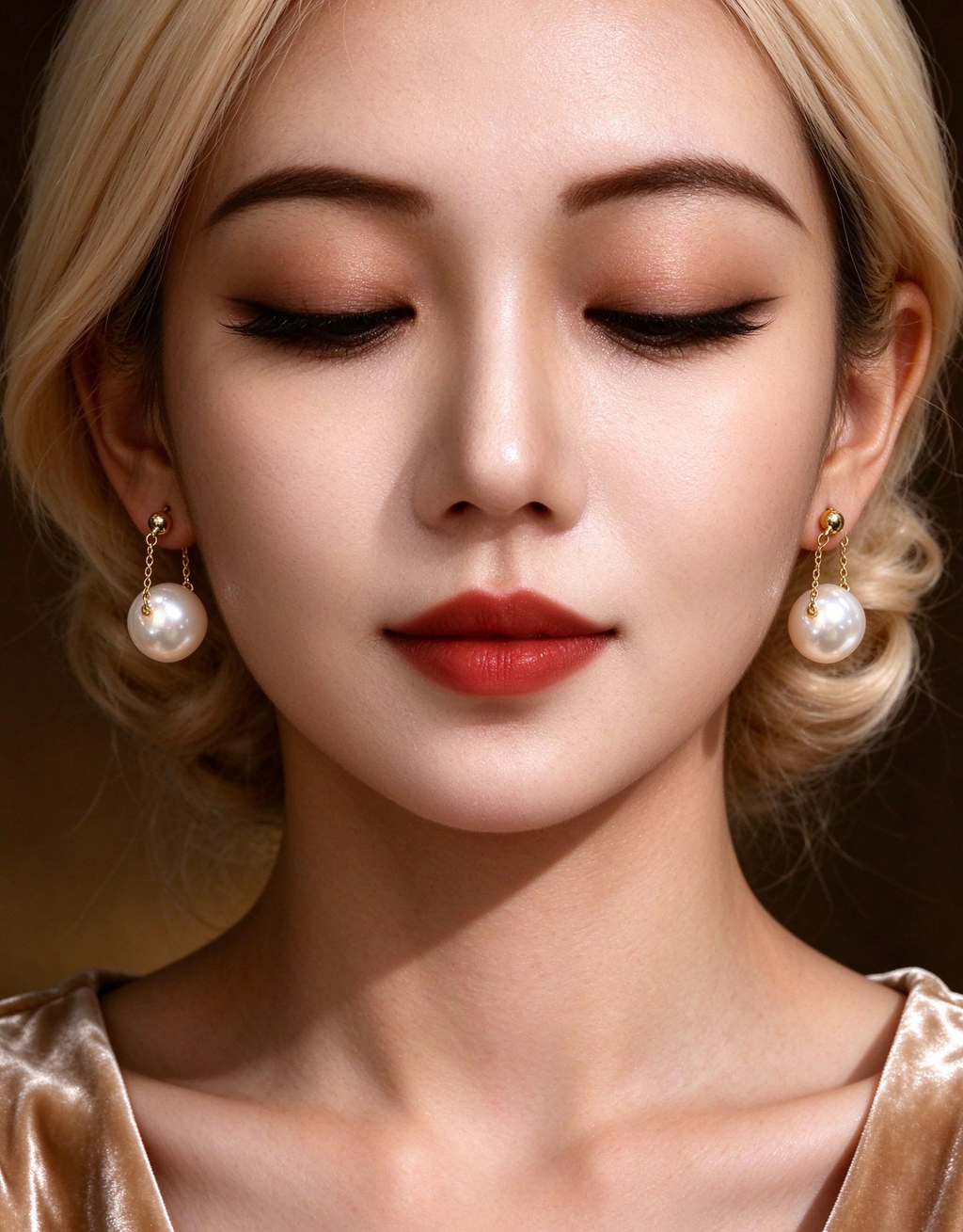 Pearl Chain Drop Earrings