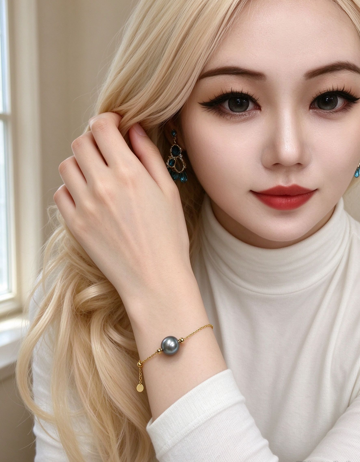 Evanescent Single Cultured Pearl Adjustable Bracelet