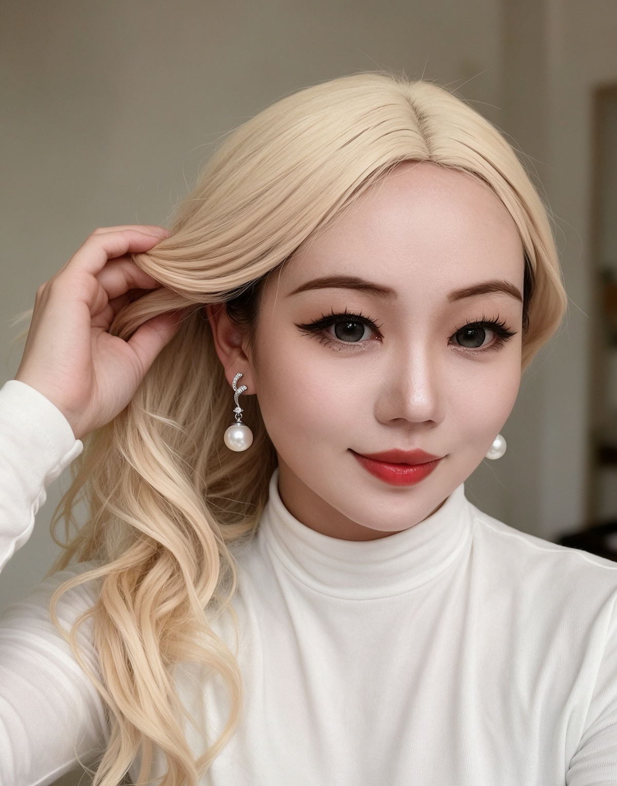 925 Silver Leaf-Inspired Pearl Drop Earrings