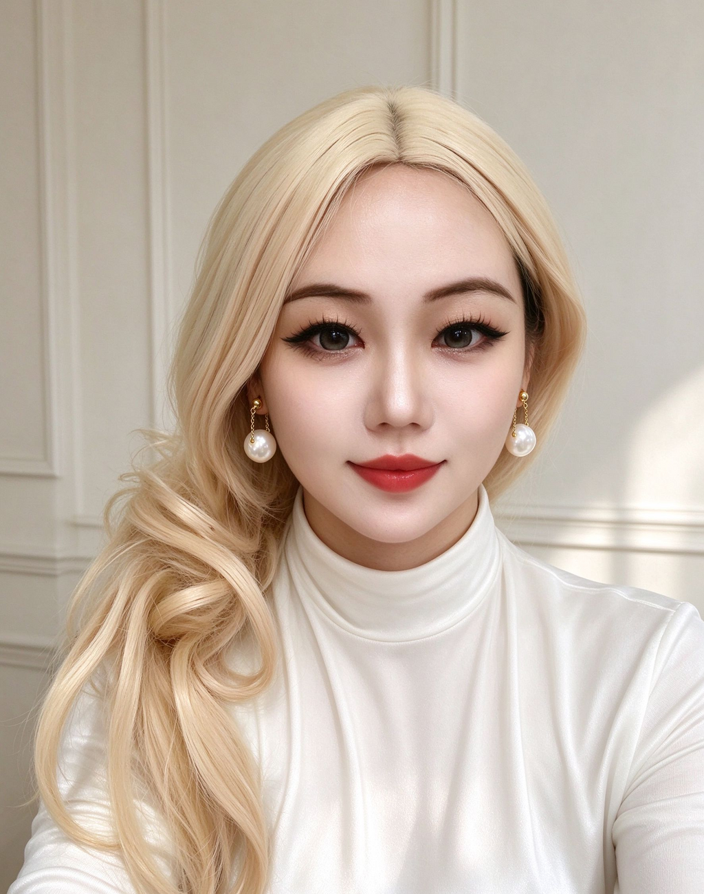 Pearl Chain Drop Earrings