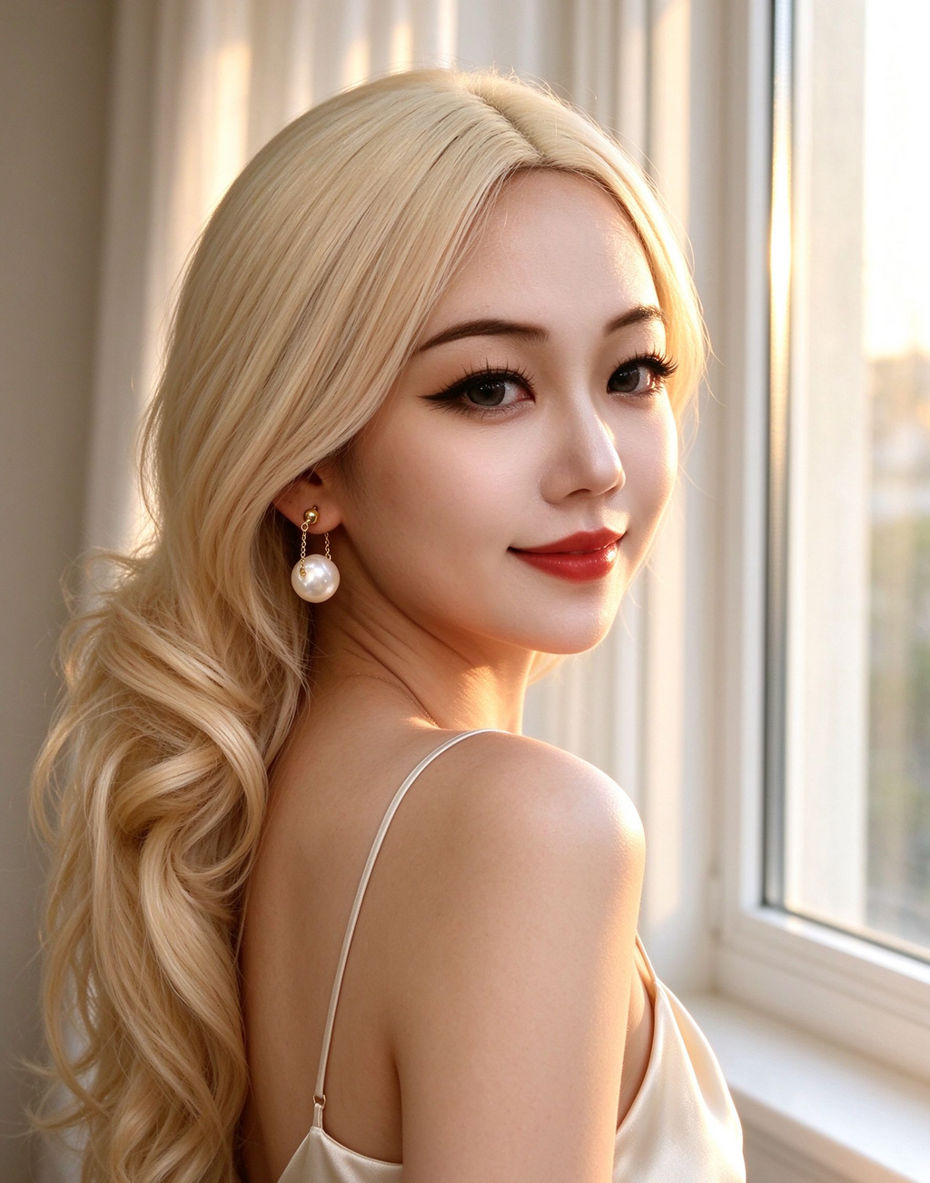 Pearl Chain Drop Earrings