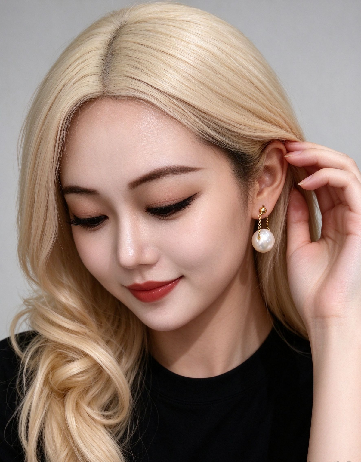 Pearl Chain Drop Earrings