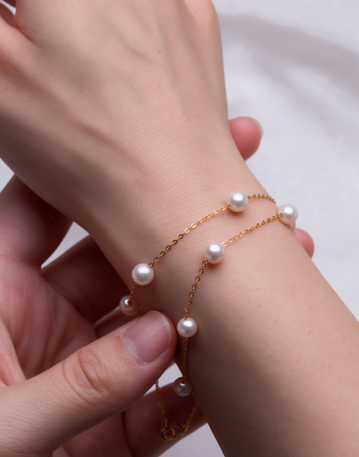 Starry Saltwater Pearl Bracelet, 4–5 mm