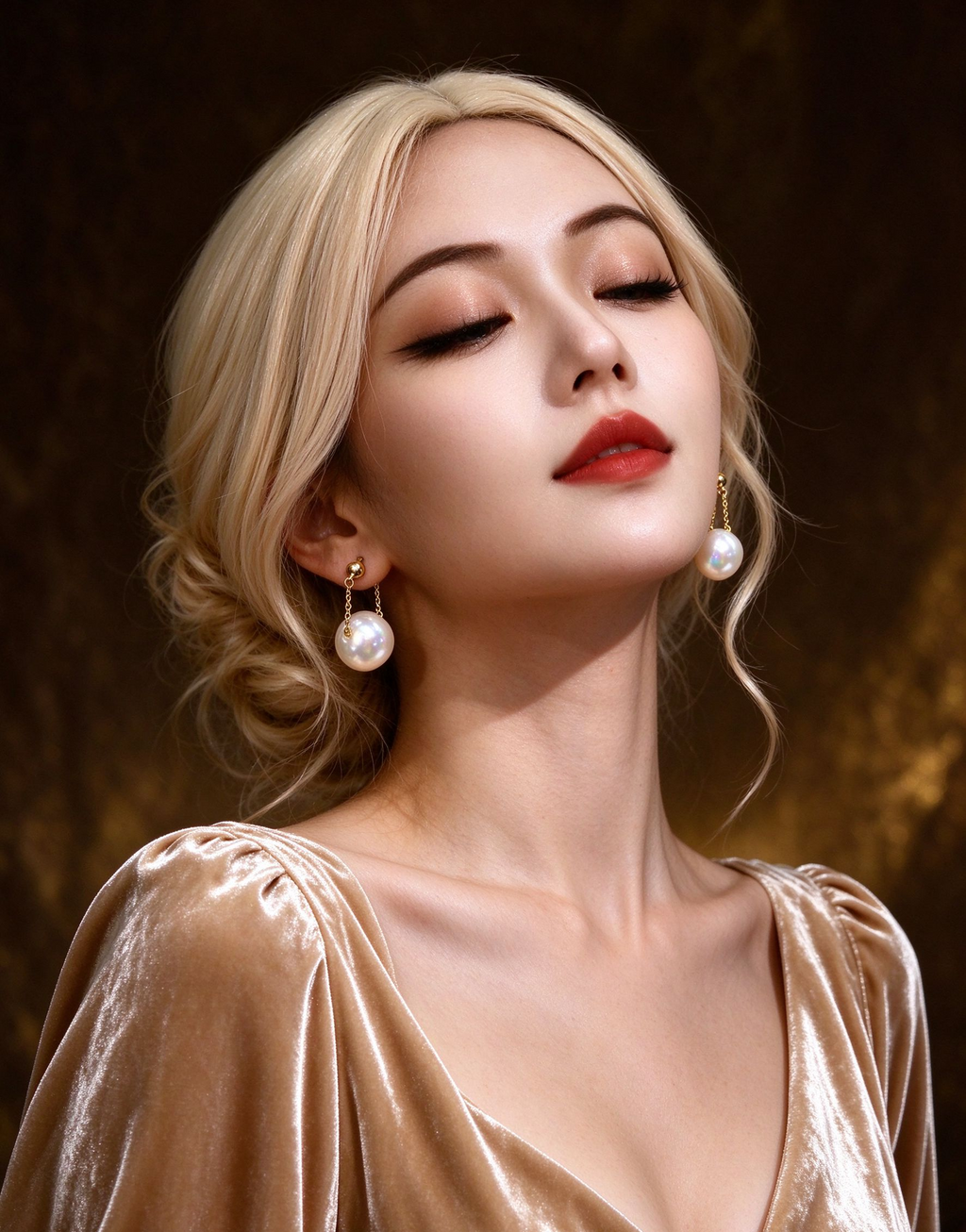 Pearl Chain Drop Earrings