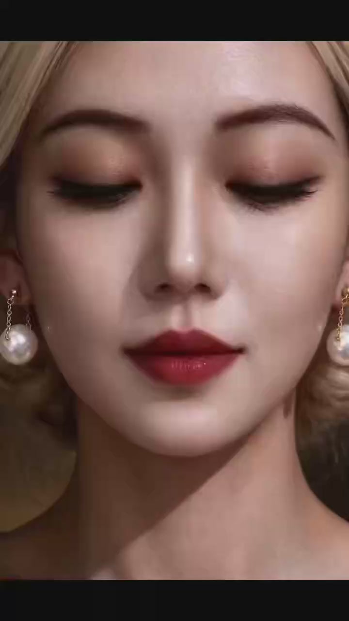 Pearl Chain Drop Earrings